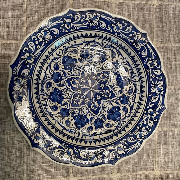 Other - Hand painted blue white plate